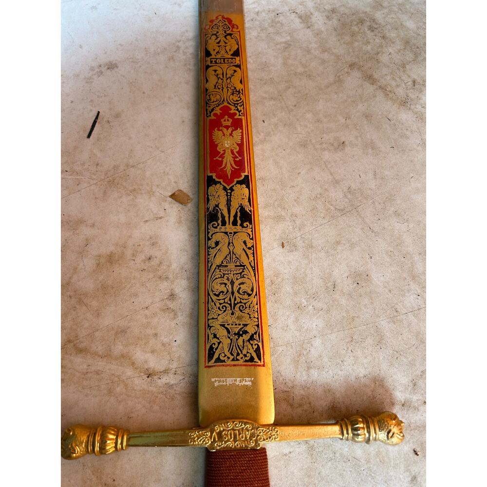 Full size steel sword made in Toledo Spain souvenir. Russian eagle